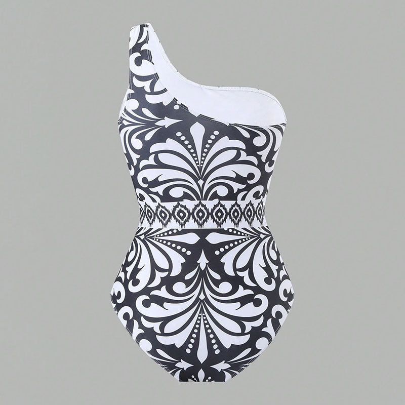 Damen einteiliger Badeanzug mit farbenfrohem Druck und passender Palazzo-Hose Echo Archiv