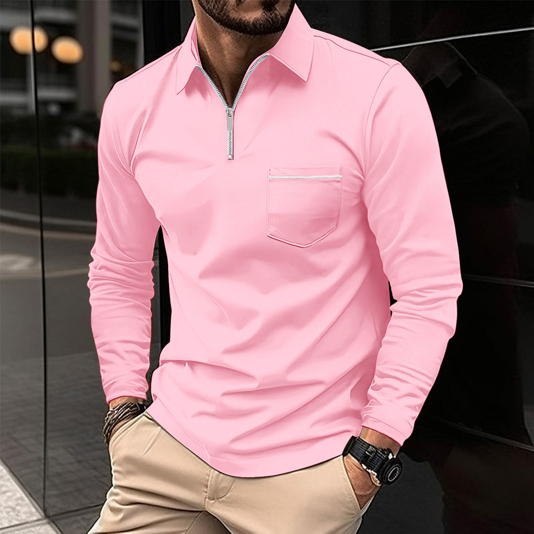 Herren Langarmshirt mit stylishen Reißverschluss-Details Echoarchiv