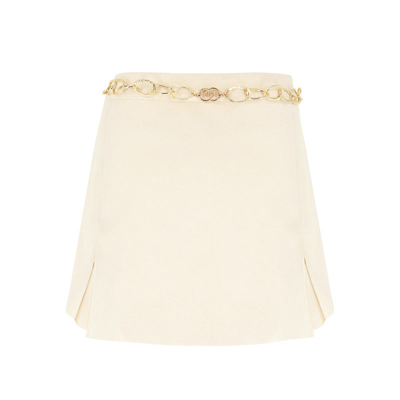 Damen eleganter Miniröcke mit goldener Kette Echo Archiv