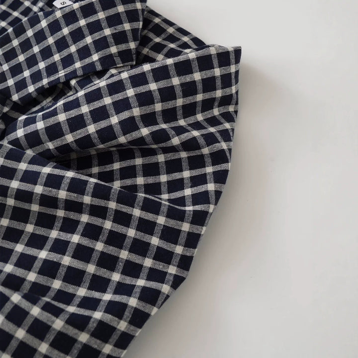 Damen Oversize kariertes Hemd mit abgerundetem Saum Echoarchiv