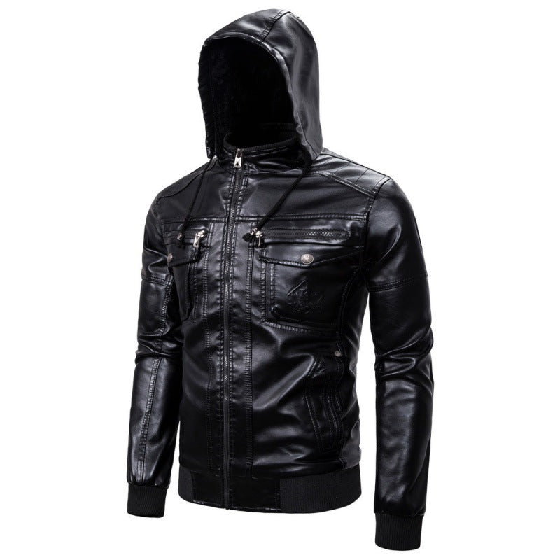 Herren Lederjacke mit abnehmbarem Innenfutter und praktischen Taschen Echoarchiv