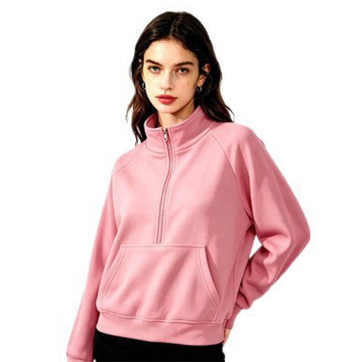 Damen Sportlicher Kapuzenpullover mit Stehkragen Echoarchiv