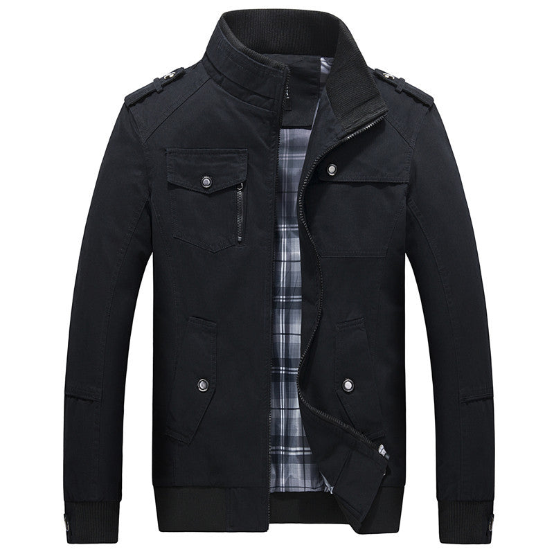 Herren Utility-Fieldjacke mit Stehkragen und kariertem Innenfutter Echoarchiv