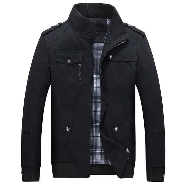 Herren Utility-Fieldjacke mit Stehkragen und kariertem Innenfutter Echoarchiv
