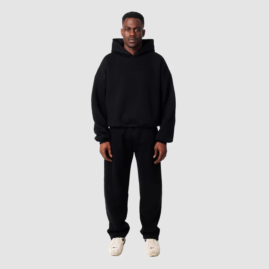 Unisex gemütliches Loungewear-Set mit hohem Rollkragen, relaxed-fit Sweatshirt und gerader Sweatpants – Auréline