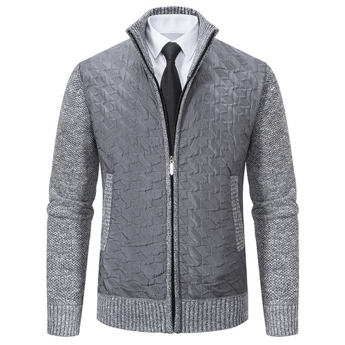 Herren stylische Steppjacke mit strukturiertem Obermaterial und hohem Kragen Echoarchiv
