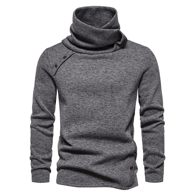 Herren nan Strickpullover mit großem Schalkragen, asymmetrischer Knopfleiste und schmaler Silhouette Echo Archiv