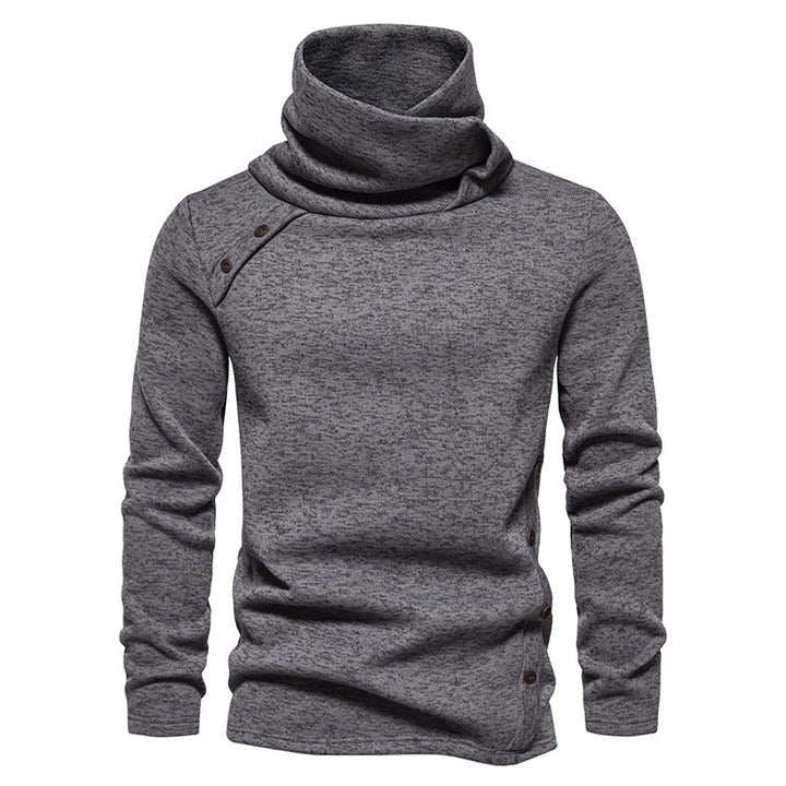 Herren nan Strickpullover mit großem Schalkragen, asymmetrischer Knopfleiste und schmaler Silhouette Echo Archiv