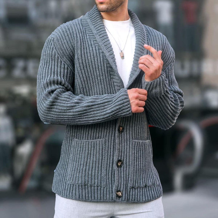 Herren Strickjacke mit tiefem Ausschnitt und knöpfen Echoarchiv