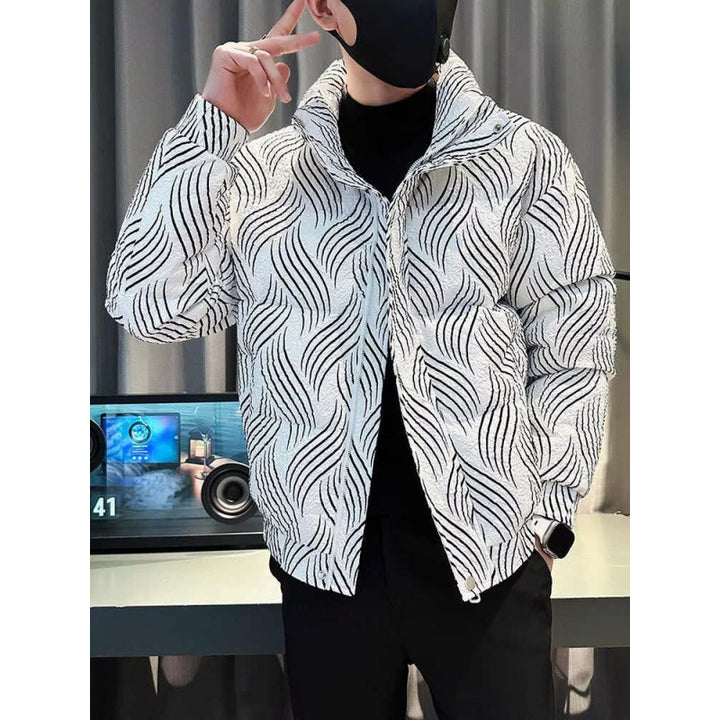 Herren Modische Steppjacke mit Wellenmuster Echo Archiv