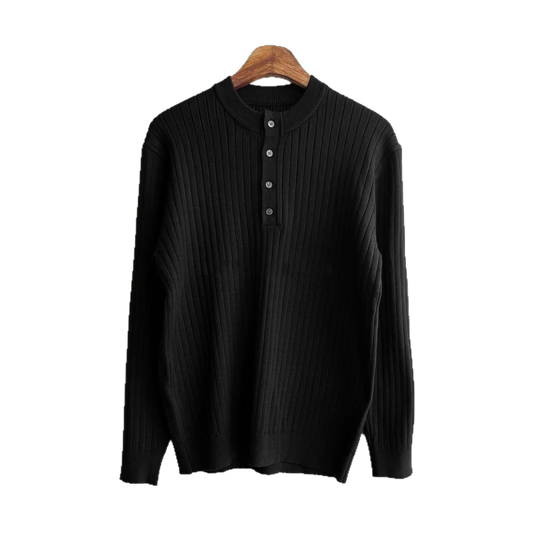 Herren Elegantes Langarmshirt mit Knopfleiste – Arvello