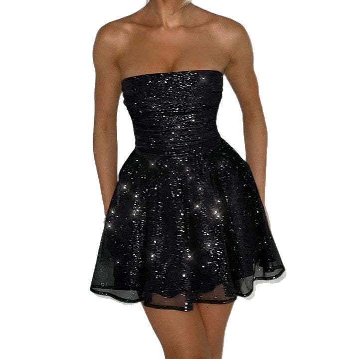 Damen Neckholder Minikleid mit schimmernden Details und eleganter Silhouette Echo Archiv