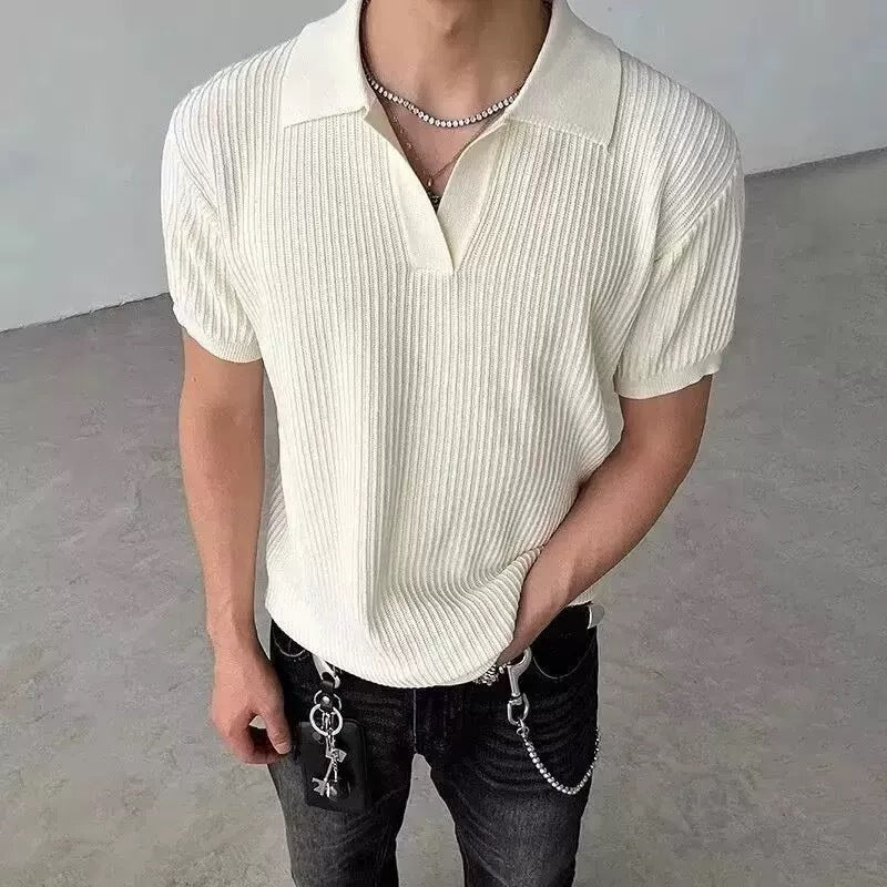 Stylisches Strickpolohemd für Männer mit V-Ausschnitt Echo Archive