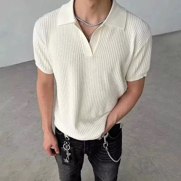Stylisches Strickpolohemd für Männer mit V-Ausschnitt Echo Archive