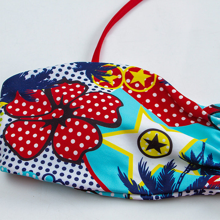 Damen Bandeau-Bikini mit floralem Muster und rutschfestem Design Echo Archiv