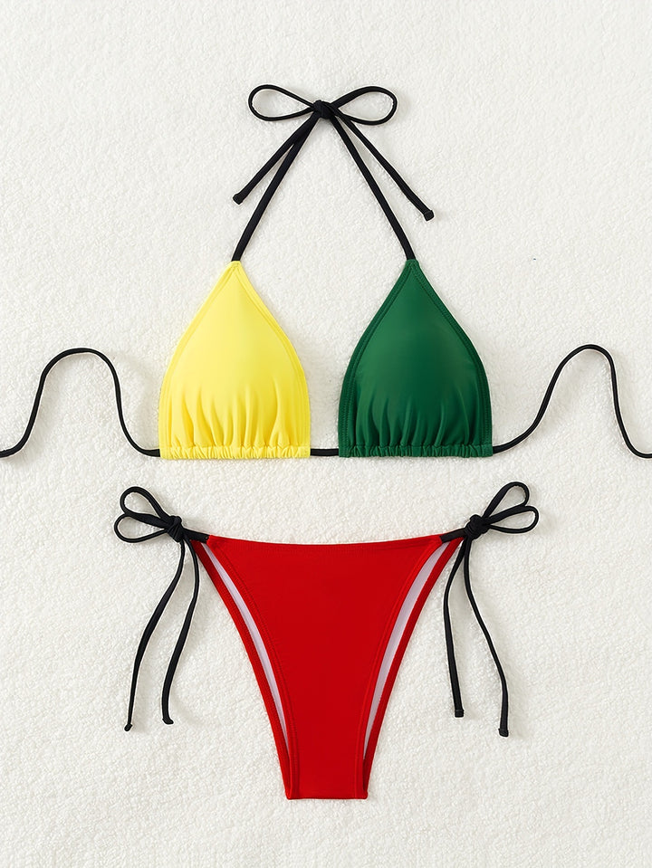 Damen Triangel-Bikini-Set mit modernen Bindebändern Echo Archiv