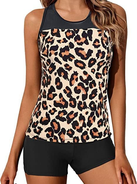 Damen Sportliches Tankini-Set mit dekorativem Leo-Muster Echo Archiv
