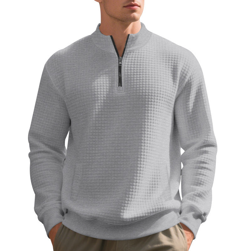 Herren funktionaler Fleece-Pullover mit halbem Reißverschluss und seitlichen Taschen Echoarchiv