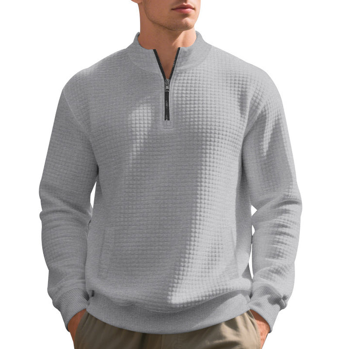 Herren funktionaler Fleece-Pullover mit halbem Reißverschluss und seitlichen Taschen Echoarchiv