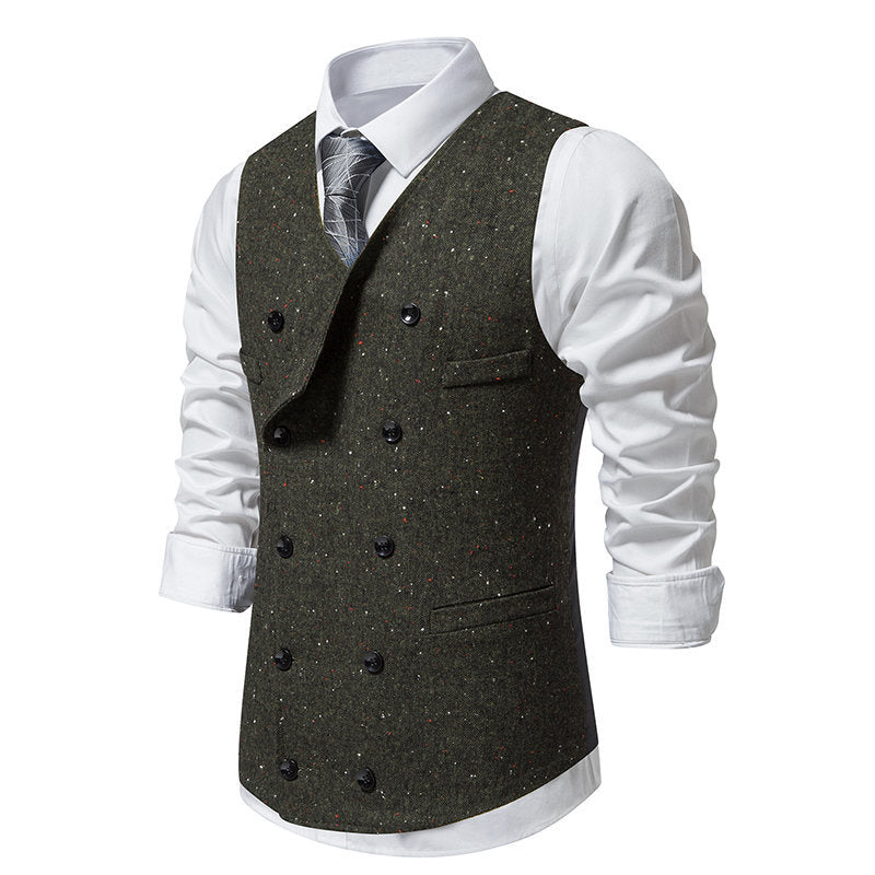 Herren elegante Anzugweste mit doppelt knöpfbarem Design und praktischen Taschen Echoarchiv