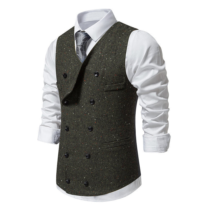 Herren elegante Anzugweste mit doppelt knöpfbarem Design und praktischen Taschen Echoarchiv