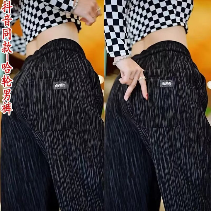 Damen Lässige Freizeithose mit hohem Bund und seitlichen Taschen Echoarchiv