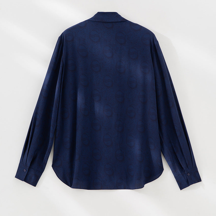 Damen Bluse mit Schleifenkragen und dezenter Jacquardstruktur Echoarchiv