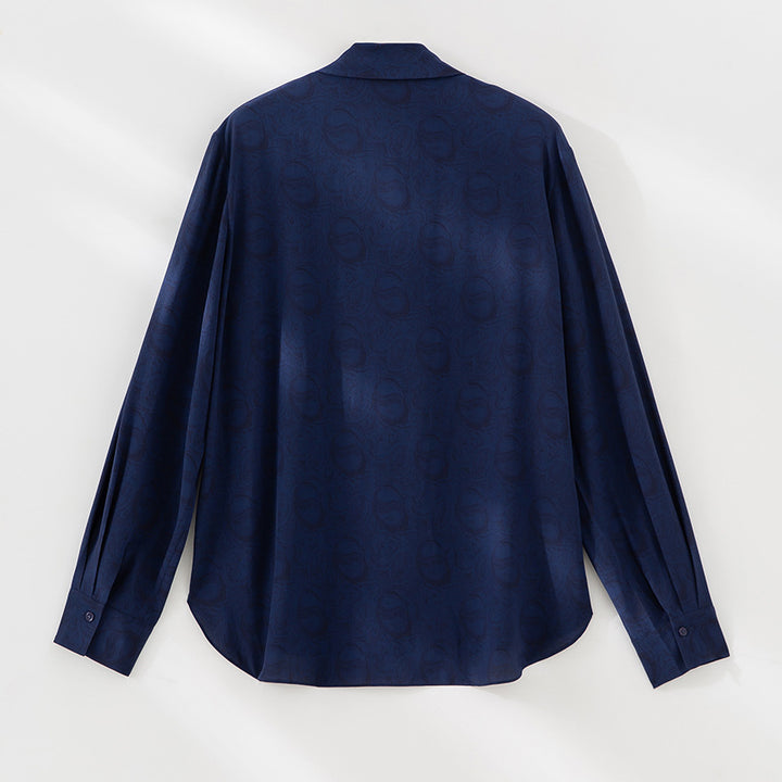 Damen Bluse mit Schleifenkragen und dezenter Jacquardstruktur Echoarchiv