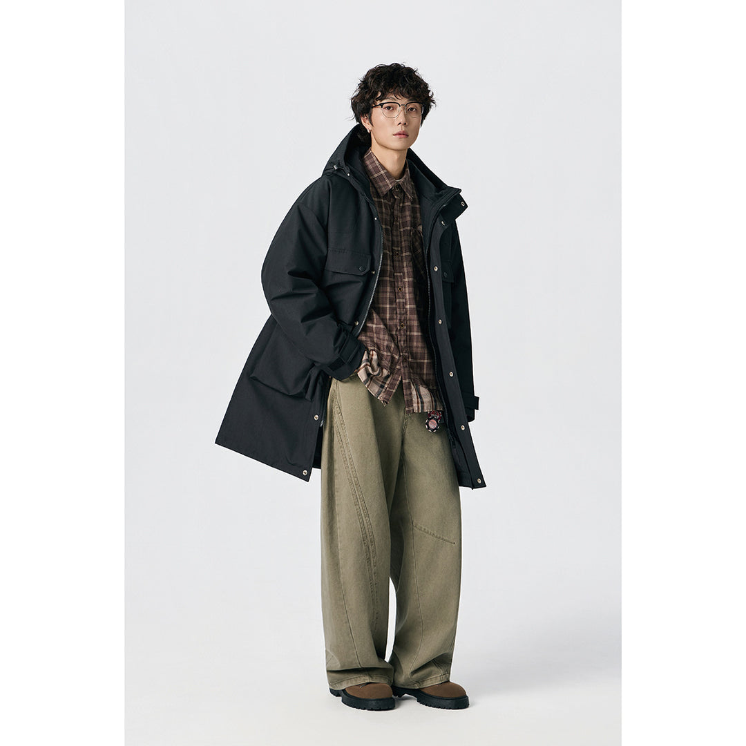 Herren Wasserabweisender Tech-Parka mit Mehrfach-Taschen und Kapuze Echoarchiv