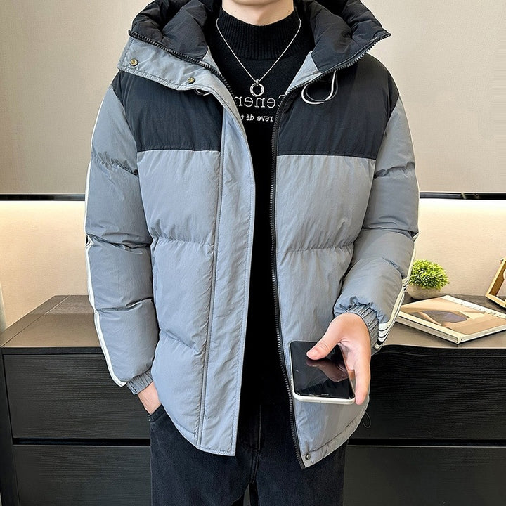 Herren modische und warme Steppjacke mit verstellbarer Kapuze Echoarchiv