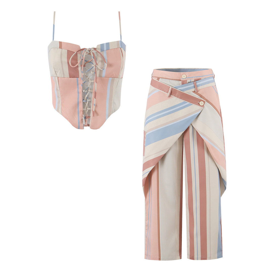 Damen Wickel-Hose mit weitem Bein und asymmetrischem Überwurf Echo Archiv