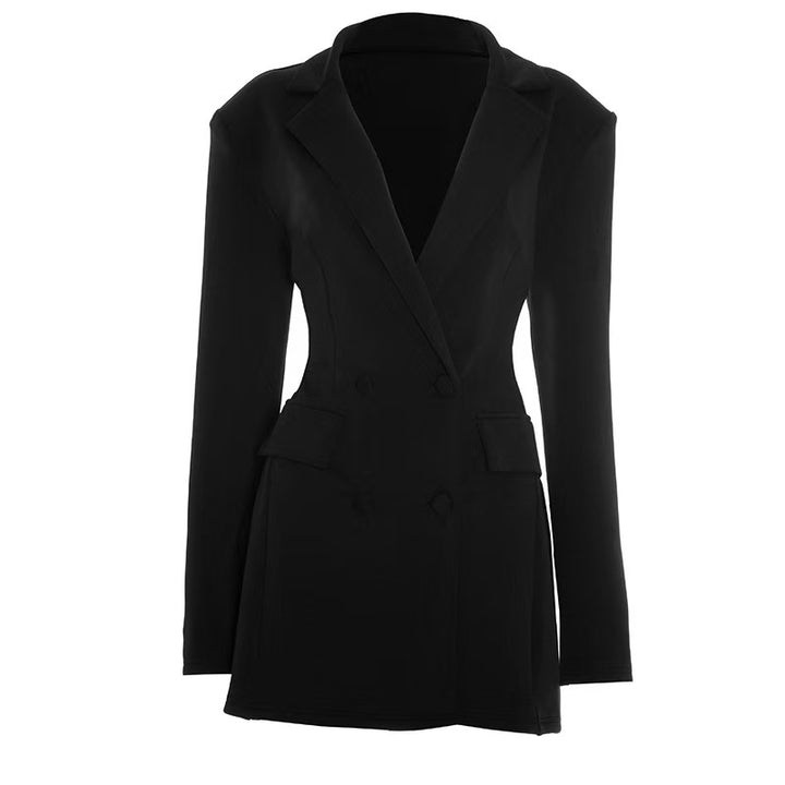 Damen Elegante Blazerjacke mit tiefem V-Ausschnitt und geschmeidiger Silhouette Echo Archiv
