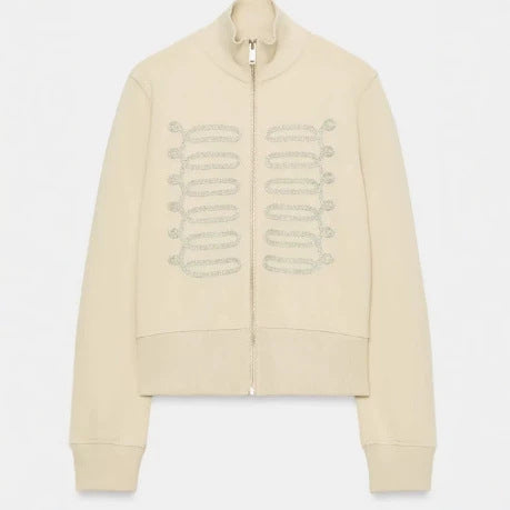 Damen Cropped‑Sweatjacke mit Stehkragen und dekorativem Kordelbesatz Echo Archiv