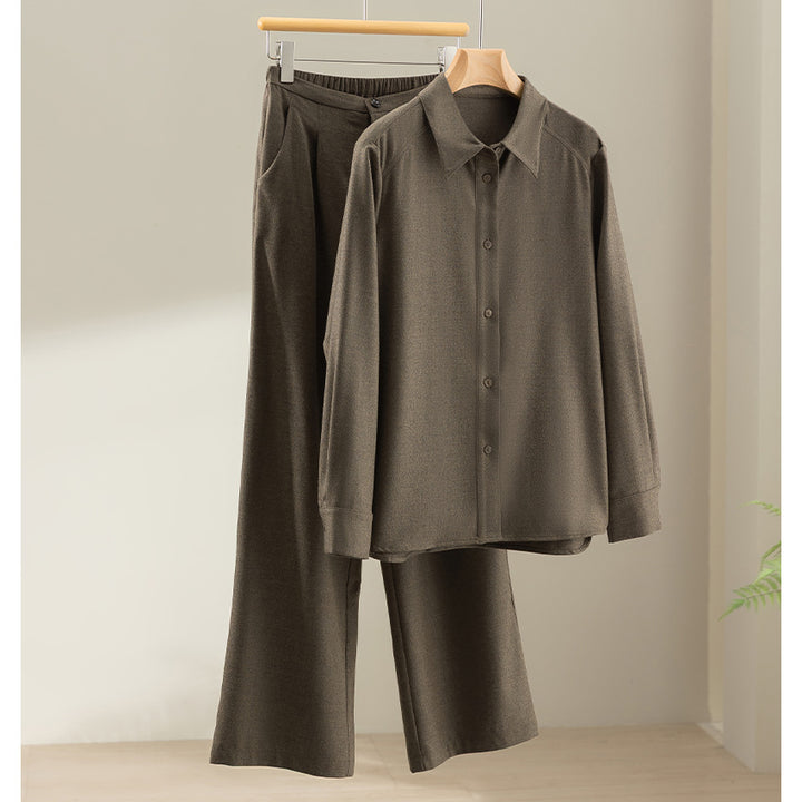 Damen Weite High-Waist-Hose mit Bundfalten, elastischem Rückenteil und seitlichen Eingrifftaschen Echoarchiv