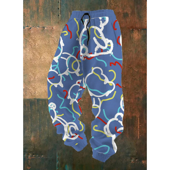 Damen Bequeme Freizeithose mit kreativem Druck Echoarchiv