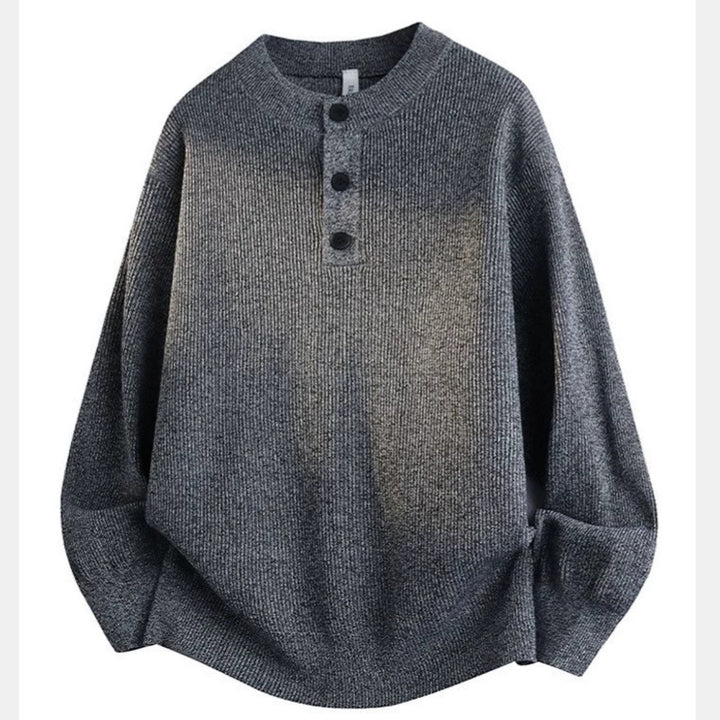 Herren Grobstrickpullover mit Knopfleiste – Norvane