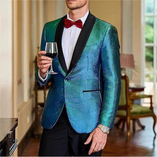 Herren Glänzender Smokingsakko mit klassischen Details Echoarchiv