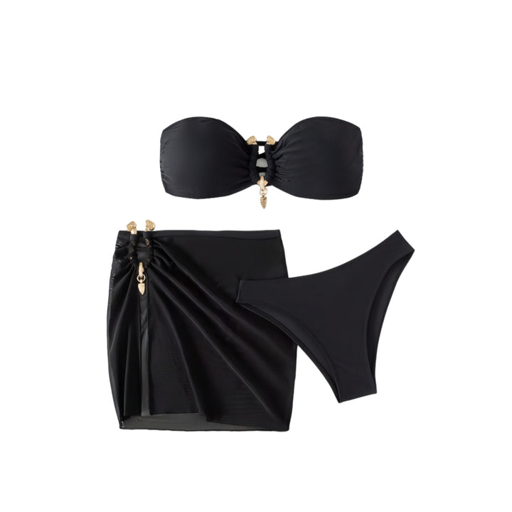 Damen Bandeau-Bikini Set mit eleganter Rock-Overlay Echo Archiv