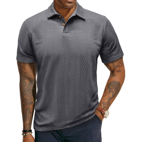 Herren Stilvolles kurzärmliges Poloshirt mit strukturiertem Design Echoarchiv