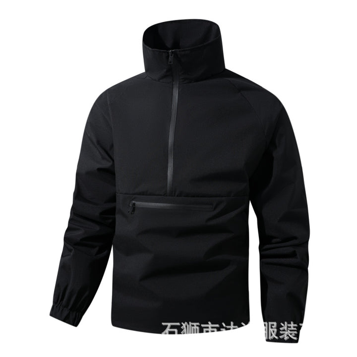 Herren Wind- und Wasserabweisende Anorak-Pulloverjacke mit Halbreißverschluss und Kängurutasche Echoarchiv