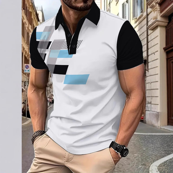 Herren Poloshirt mit modischem Grafikdesign Echoarchiv