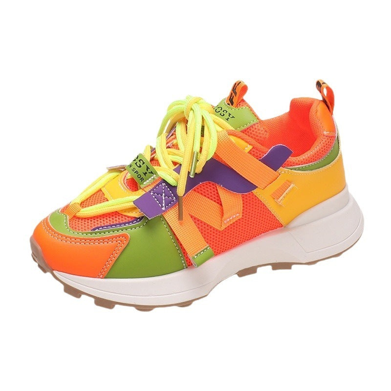 Damen Chunky-Plateau-Sneaker mit atmungsaktivem Mesh und montierten Riemen – Névara