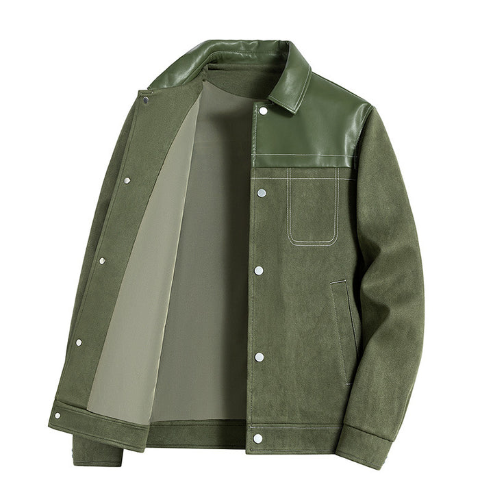 Herren Modische Velourslederjacke Echo Archiv