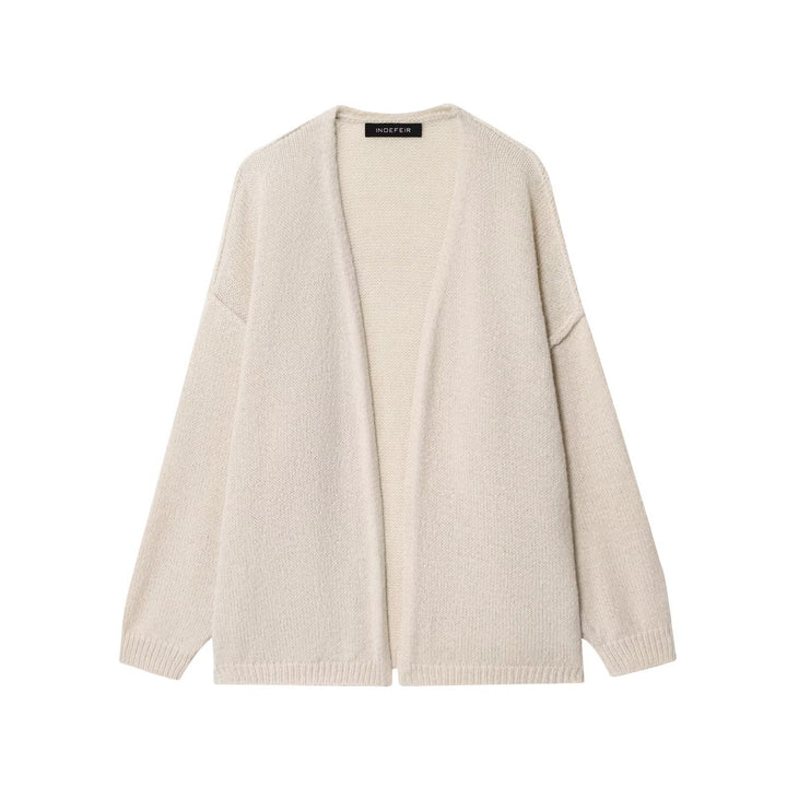 Damen Oversize Strickcardigan mit Ballonärmeln und offener Front Echo Archiv