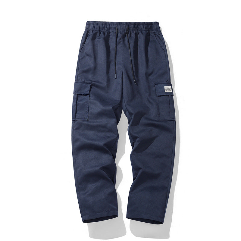 Herren Lässige Cargo-Jogginghose mit elastischem Tunnelzugbund, Mehrfachtaschen & tapered Bein Echo Archiv