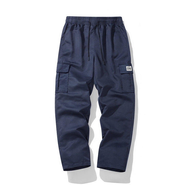 Herren Lässige Cargo-Jogginghose mit elastischem Tunnelzugbund, Mehrfachtaschen & tapered Bein Echo Archiv