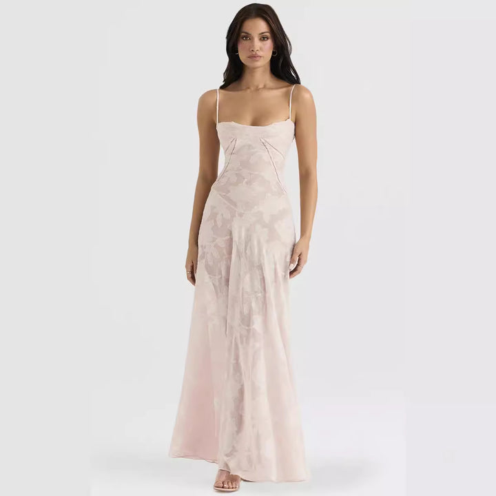 Damen Elegantes Maxikleid mit floralem Häkelmuster und raffiniertem Schnitt Echo Archiv