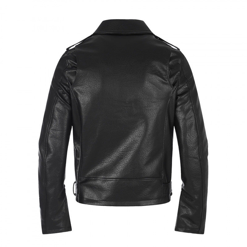 Herren Bikerjacke aus Lederoptik mit asymmetrischem Reißverschluss, Nieten‑Taillengürtel und Reißverschlussärmeln Echo Archiv
