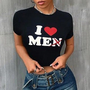 Damen Crop-T-Shirt im urbanen Grafikdesign Echo Archiv