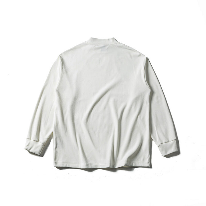Unisex Oversize-Langarmshirt mit Mockneck aus Baumwollmischung Echoarchiv